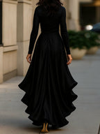Victoria | Women's Ruffle-Hem Wrap Evening Dress