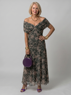 Off Shoulder Flow Midi Dress - Summer Party Elegant Style for Women