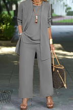 Presley | Women's Caramel Pantsuit with Cardigan