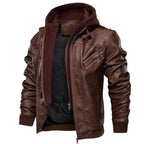 Braden | Men's Leather Jacket with Hood