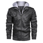 Braden | Men's Leather Jacket with Hood