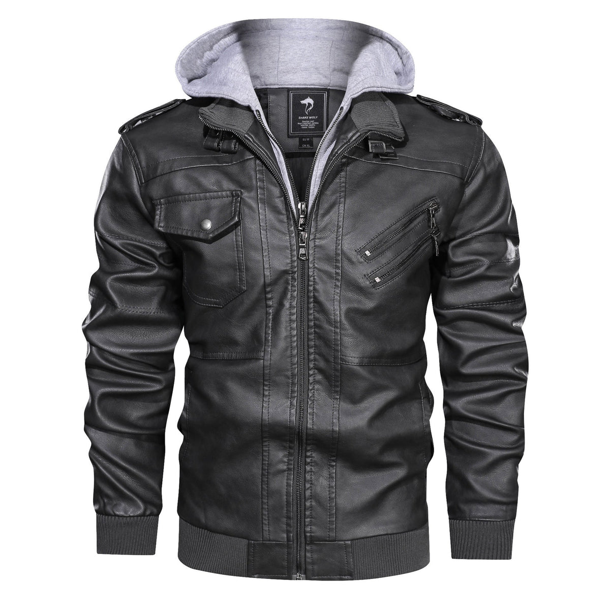 Braden | Men's Leather Jacket with Hood