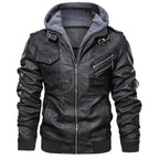 Braden | Men's Leather Jacket with Hood