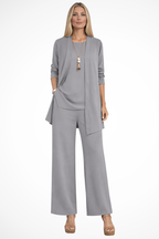 Presley | Women's Caramel Pantsuit with Cardigan