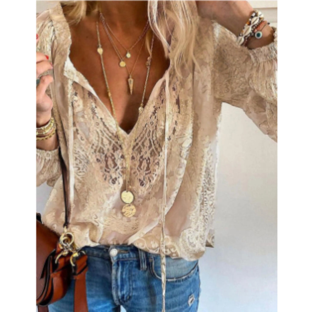 Women's Classic and Elegant Khaki Blouse