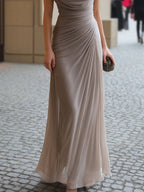 Grace | Women's Draped Cowl-Neck Ruched Maxi Dress