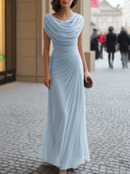 Grace | Women's Draped Cowl-Neck Ruched Maxi Dress
