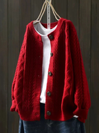 Noele | Women's Cable Knit Button-Up Cardigan