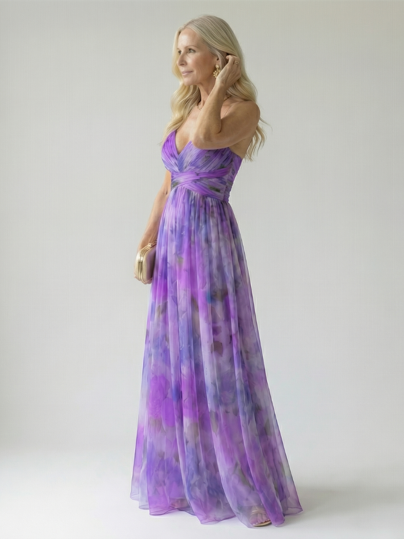 Soft Wrap Maxi Dress - Summer Elegant Flowing Boho Style for Women