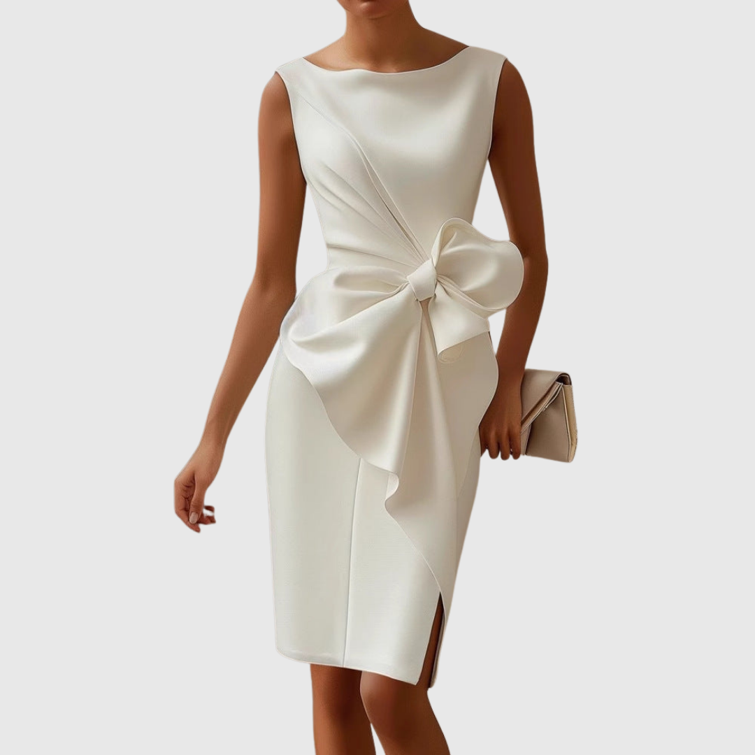Elegant Sleeveless Midi Dress for Women – Feminine Silhouette with Modern Sophistication