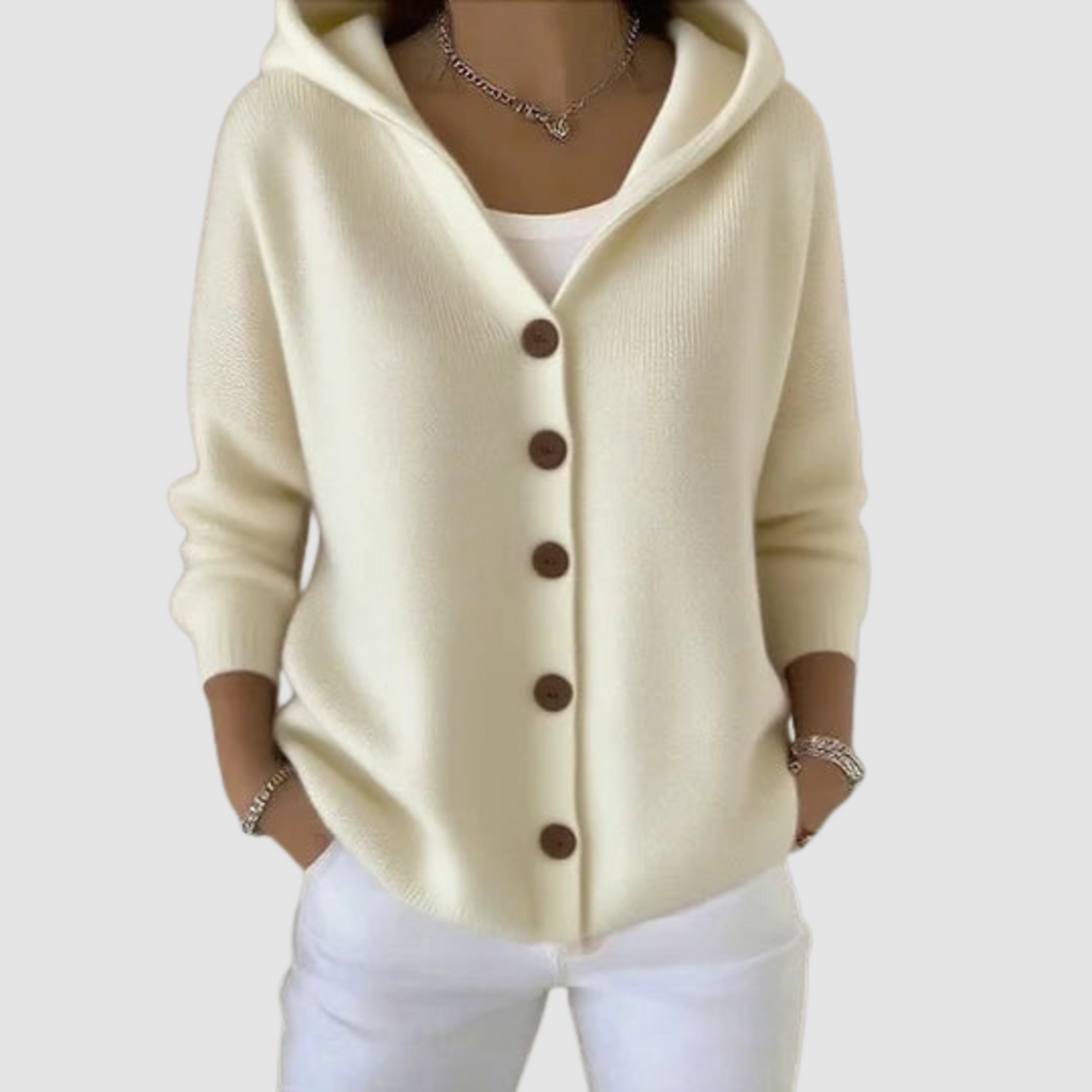 Emelie | Women's Hooded Flared Knit Cardigan
