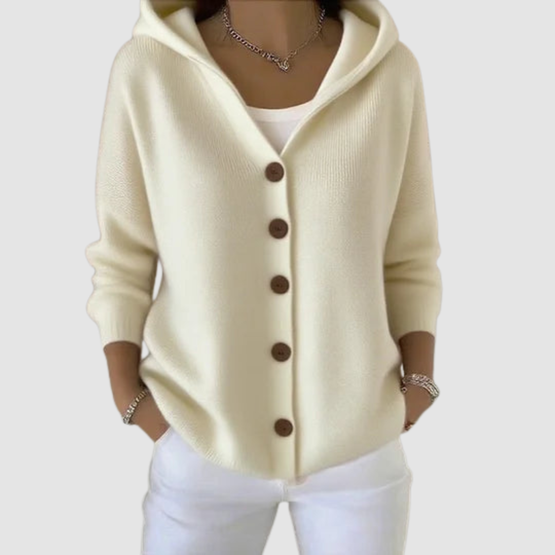 Emelie | Women's Hooded Flared Knit Cardigan
