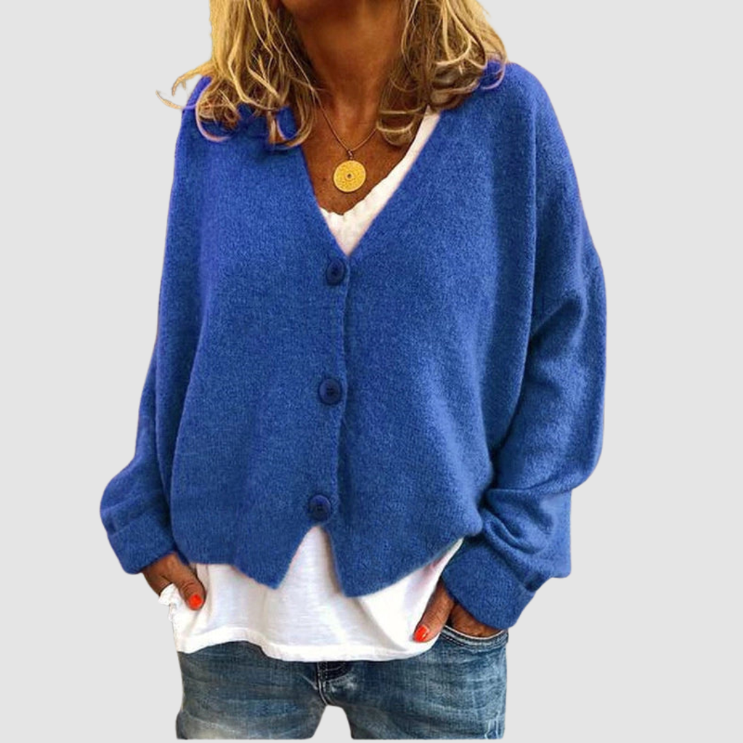 Micki | Women's V-Neck Button-Up Knit Cardigan