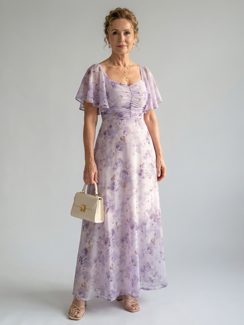 Elegant Flutter Sleeve Midi Dress | Summer Style for Women