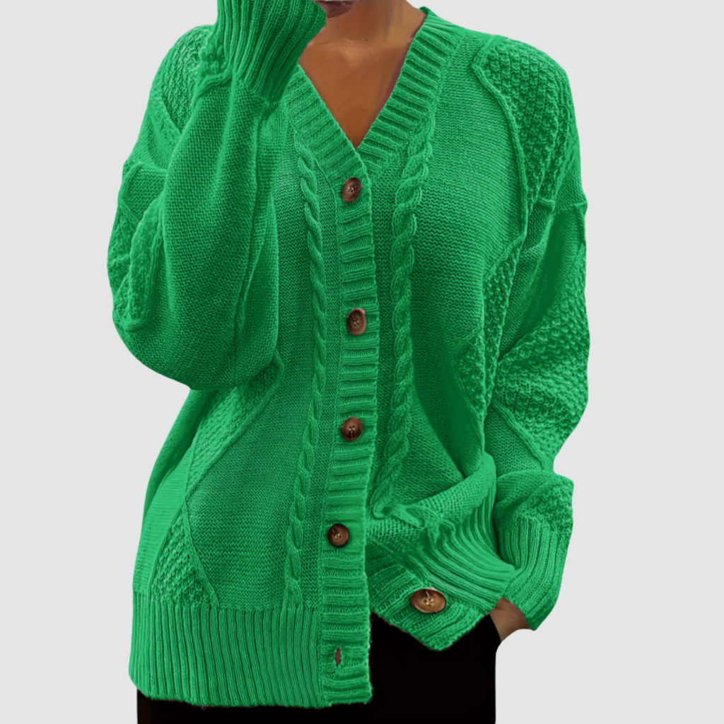 Adreana | Women's Cable-Knit Button-Front Sweater