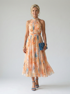 Soft Halter Midi Dress - Summer Elegant Comfortable Style for Women