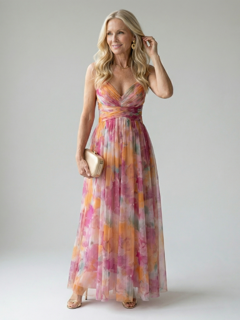 Soft Wrap Maxi Dress - Summer Elegant Flowing Boho Style for Women