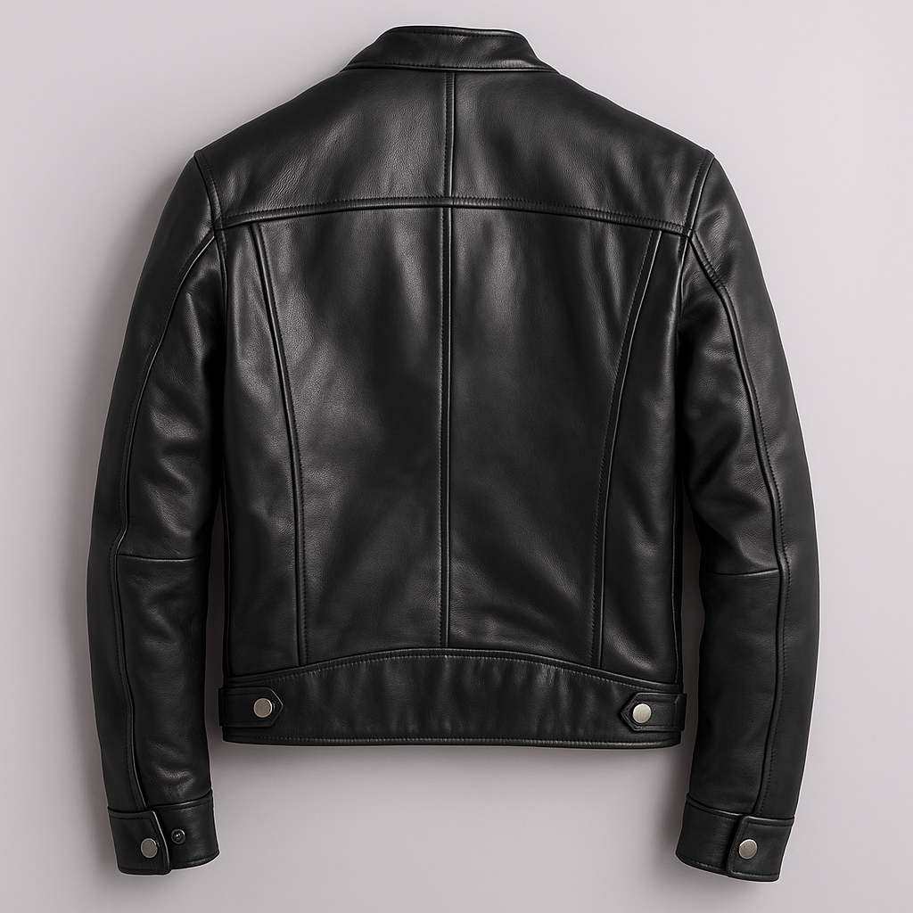 Braden | Men's Leather Biker Jacket with Zip Pockets