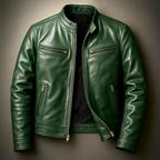 Braden | Men's Leather Biker Jacket with Zip Pockets