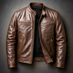 Braden | Men's Leather Biker Jacket with Zip Pockets