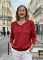 Francia | Women's Wide-Collar Ribbed Sweater