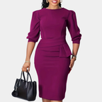 Elegant Midi Dress with Ruffle Detail – Feminine Design and Flattering Fit
