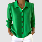 Riah | Women's Lapel Collar Button-Up Knit Cardigan
