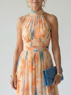 Soft Halter Midi Dress - Summer Elegant Comfortable Style for Women