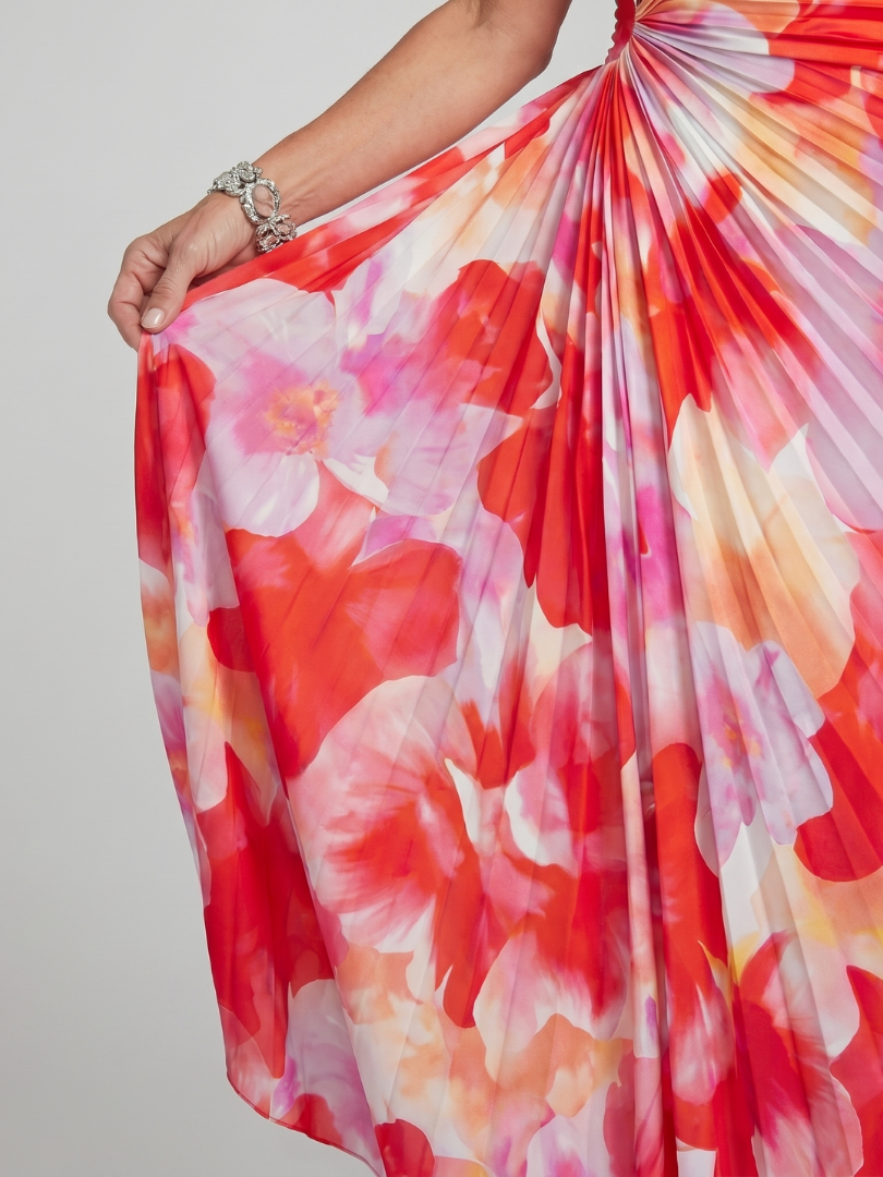One Shoulder Pleated Midi Dress - Party Elegant Summer Style for Women