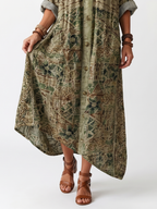 Aleta | Women's Oversized Button-Front Pocket Midi Dress