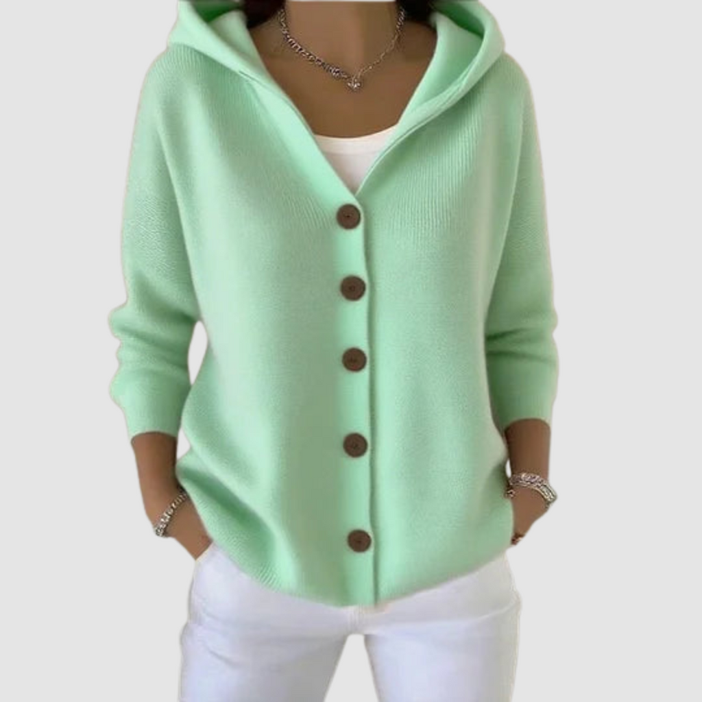 Emelie | Women's Hooded Flared Knit Cardigan