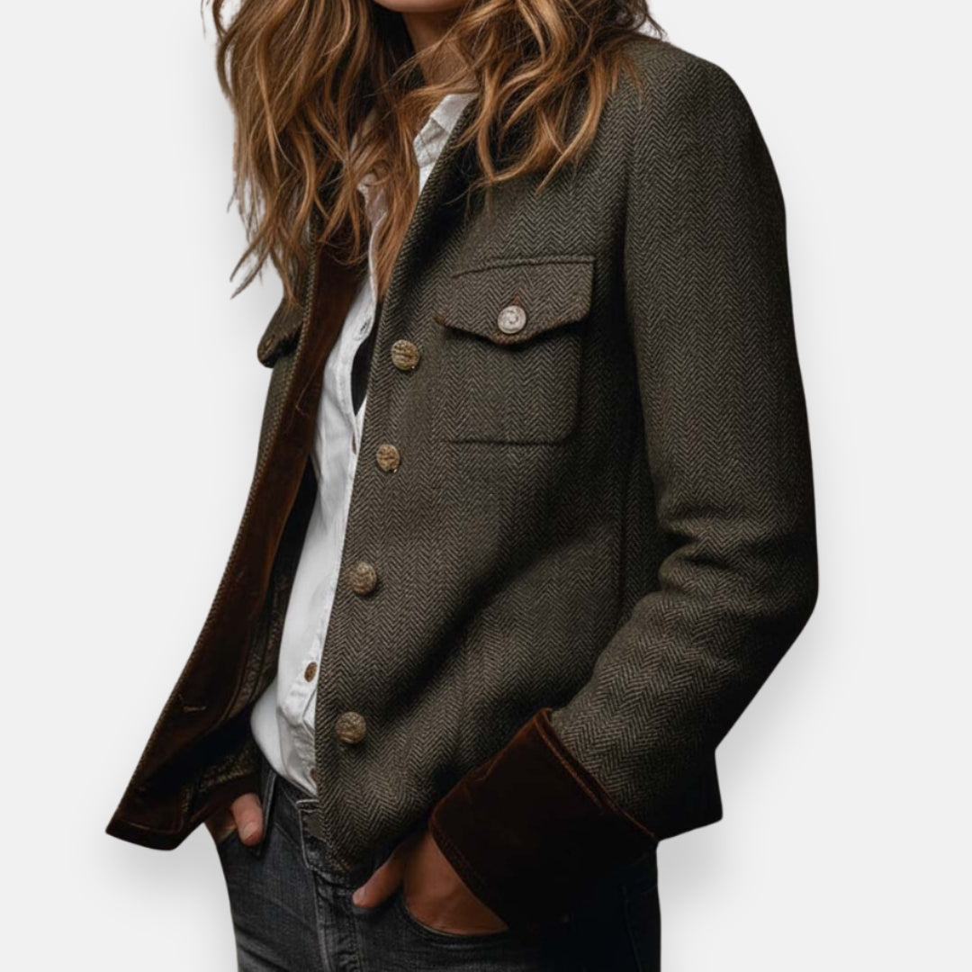 Chelsea | Women Tweed Jacket Tailored Fit Herringbone