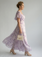 Elegant Flutter Sleeve Midi Dress | Summer Style for Women