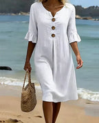 Elen | Women's Floral Print Button-Front Dress