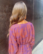 Nadira | Women's Wrap Dress with Feather Print