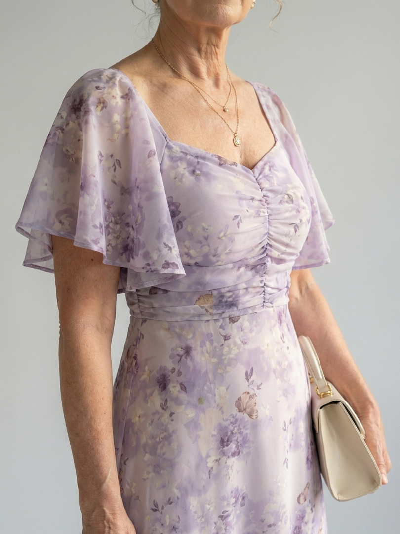 Elegant Flutter Sleeve Midi Dress | Summer Style for Women