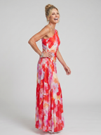 One Shoulder Pleated Midi Dress - Party Elegant Summer Style for Women