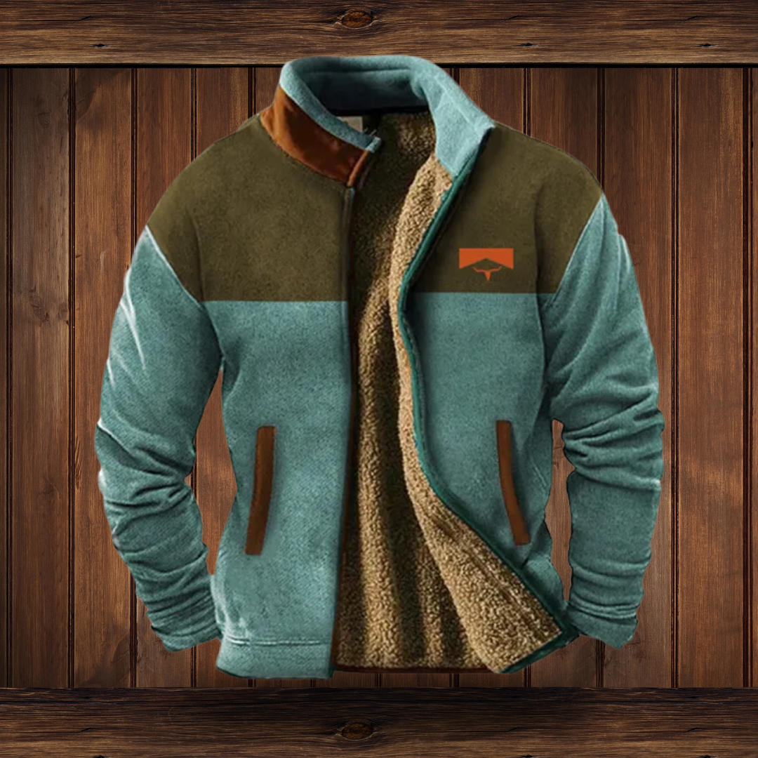Tierney | Men's Wool Jacket with Ethnic Sleeve Pattern