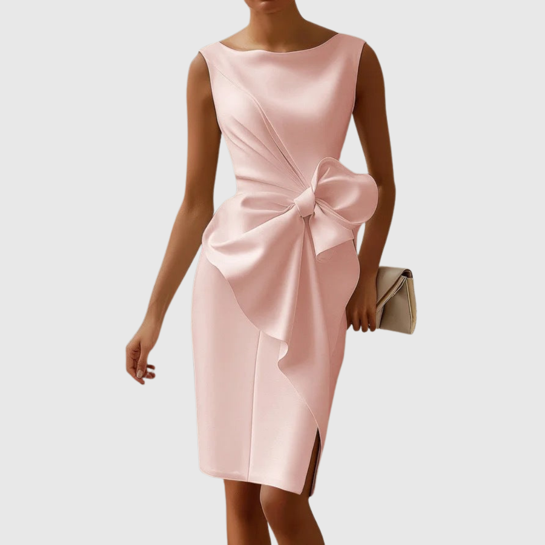 Elegant Sleeveless Midi Dress for Women – Feminine Silhouette with Modern Sophistication