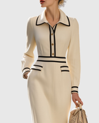 Tailored Midi Dress for Women – Refined Elegance with Modern Details
