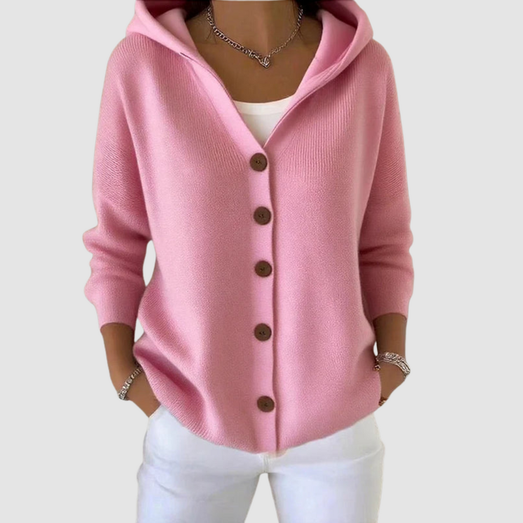 Emelie | Women's Hooded Flared Knit Cardigan
