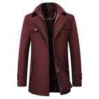 Garrett | Men's Wool Coat with Ribbed Collar
