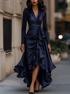 Victoria | Women's Ruffle-Hem Wrap Evening Dress
