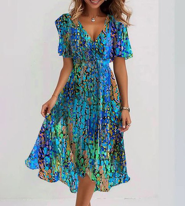 Viviana | Women's Floral V-Neck Midi Dress