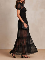 Gillian | Women's Lace-Detail Flowing Maxi Dress
