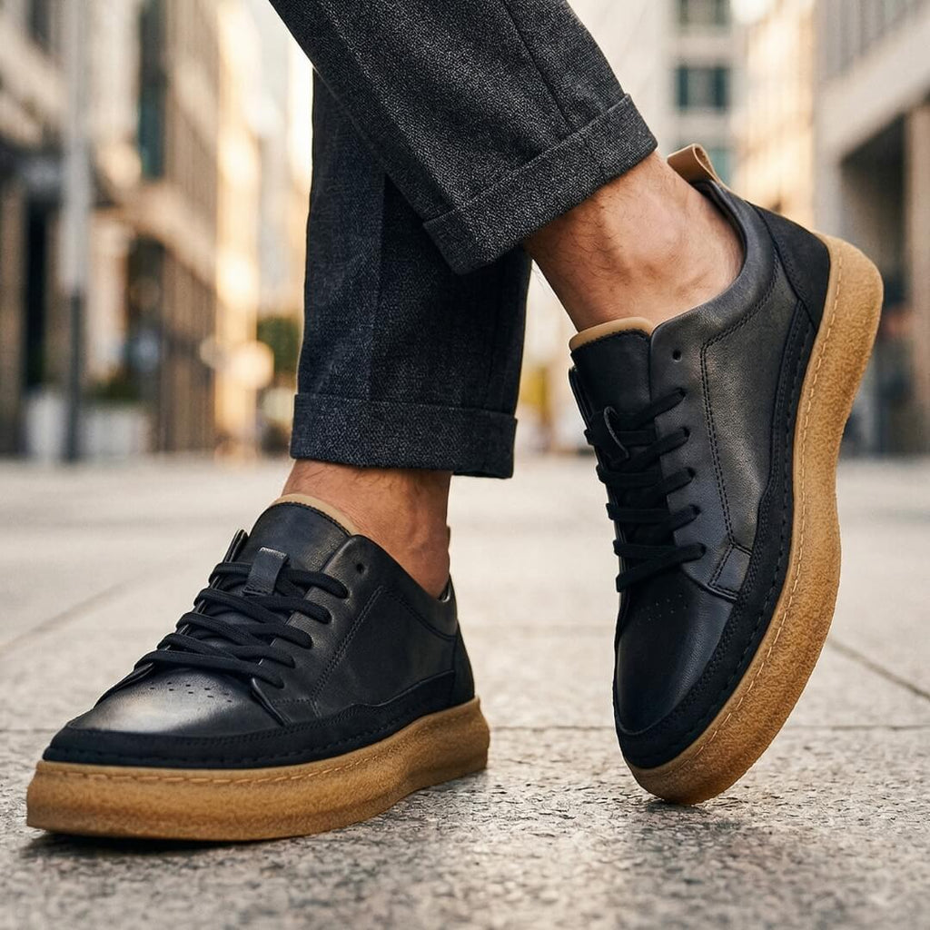 Ashby | Men's White Leather Platform Sneaker