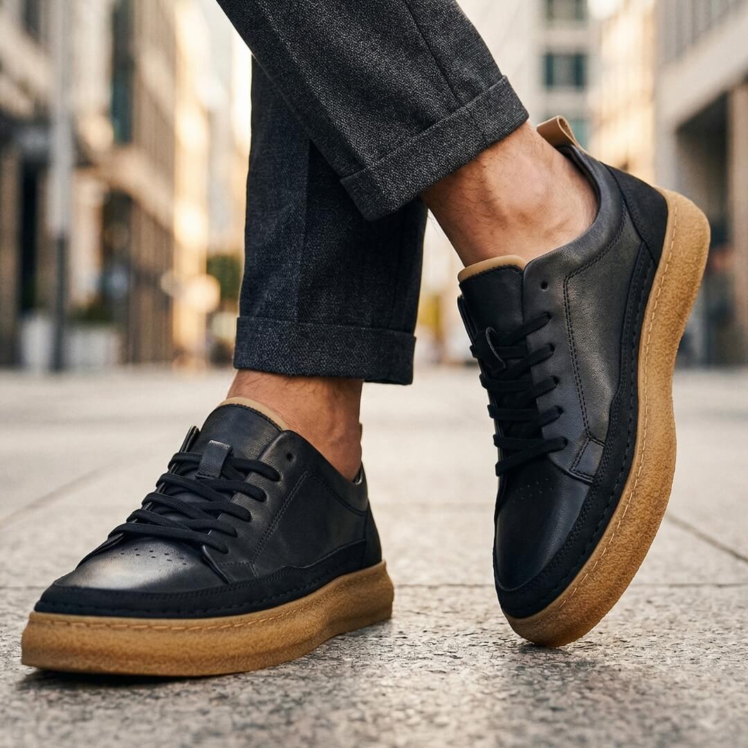 Ashby | Men's White Leather Platform Sneaker