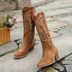 Savannah | Women Western Cowboy Boots Embroidered Block Heel