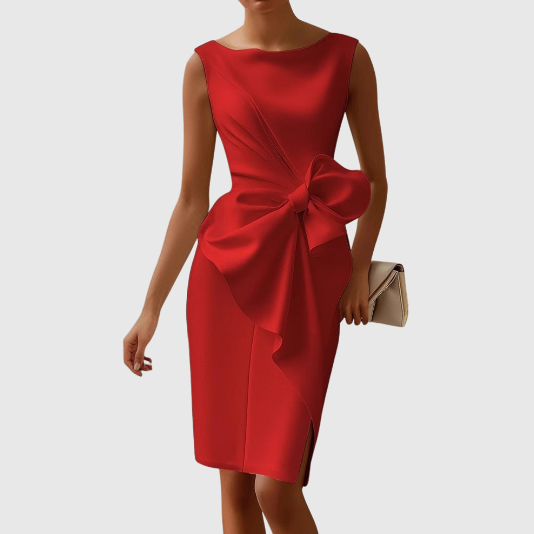 Elegant Sleeveless Midi Dress for Women – Feminine Silhouette with Modern Sophistication