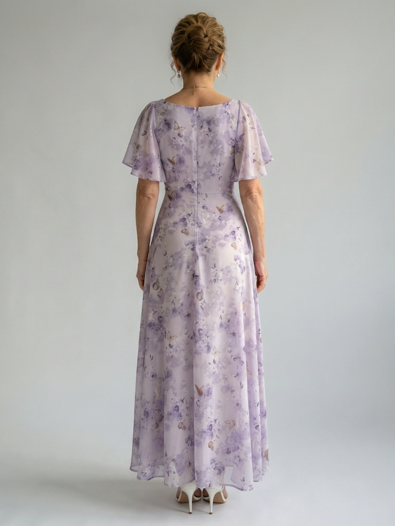 Elegant Flutter Sleeve Midi Dress | Summer Style for Women